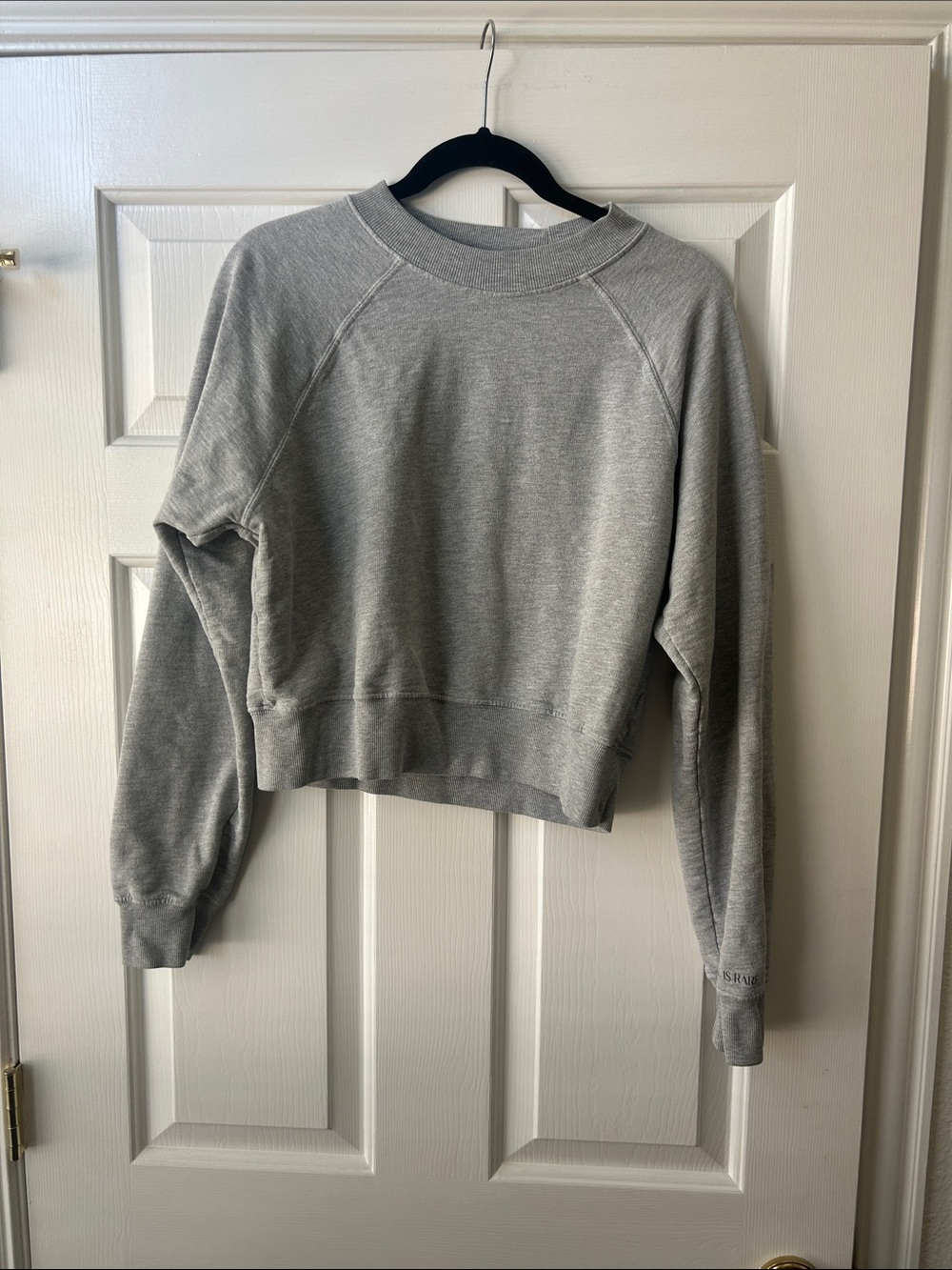 Light Gray Cropped Crewneck Sweatshirt